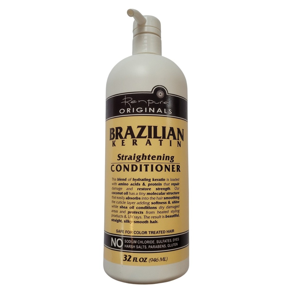 Renpure Originals Brazilian Keratin Straightening Conditioner 32 oz